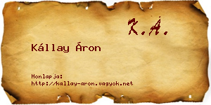 Kállay Áron névjegykártya