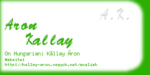 aron kallay business card