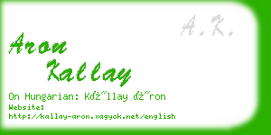 aron kallay business card